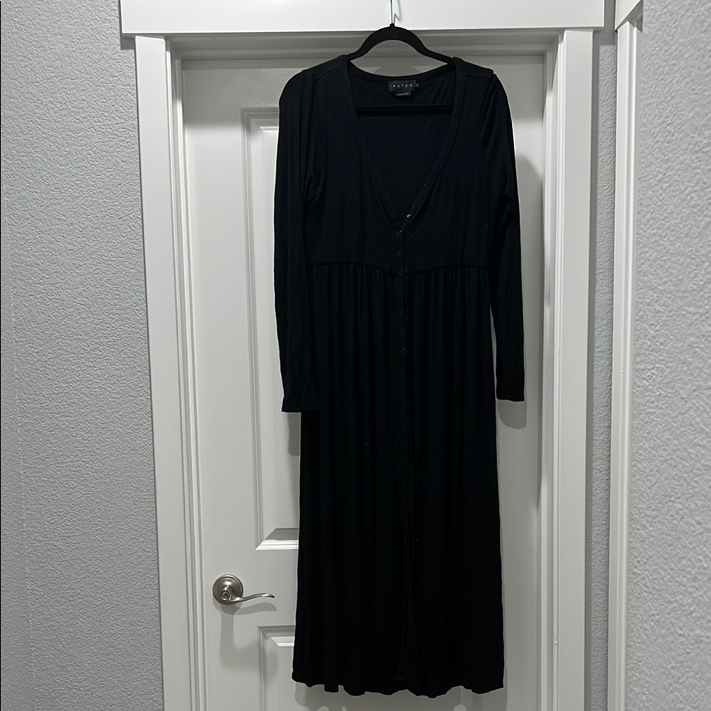 Hatch Black Long Sleeve Nursing Dress